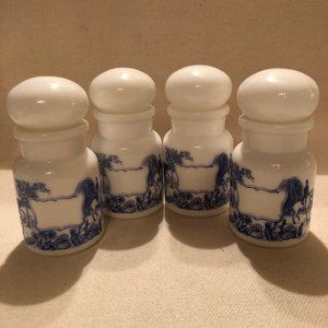 Milk Glass Bubble Top Jars, made in Belgium 4
